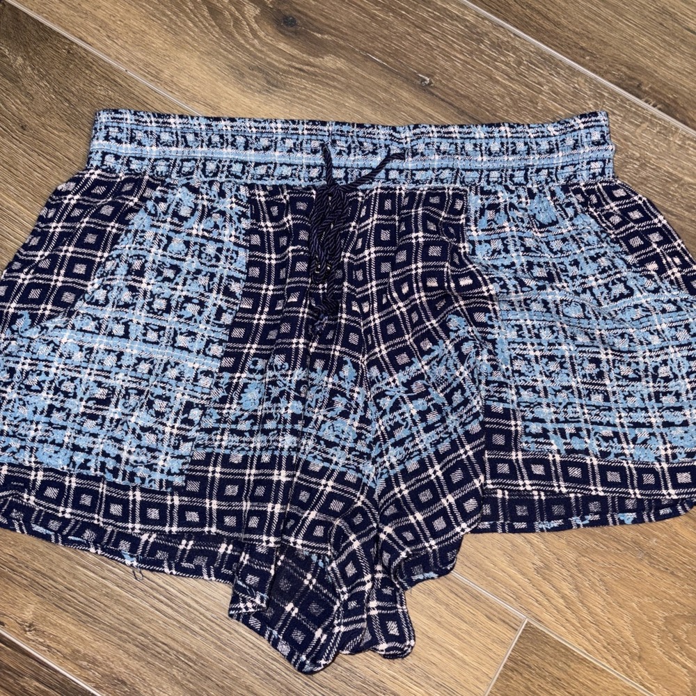 Band Of Gypsies Boho Blue Shorts Festival Fairy Medium Navy Printed
